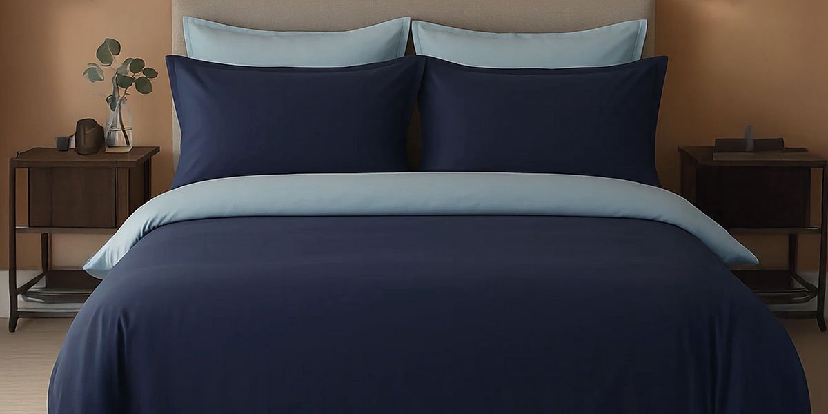 completo matrimoniale raso cotone bicolore