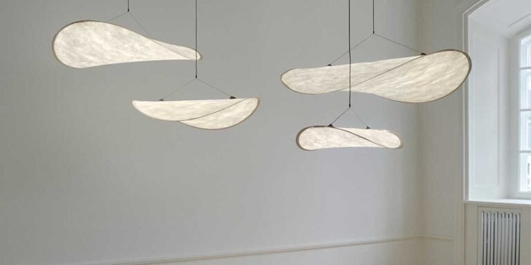 Tense-lampadari in tessuto di design
