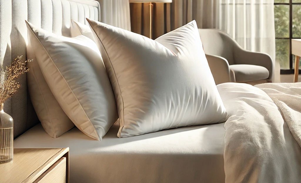 guanciale tripla camera-piuma-e-piumino-rivestito-cotone