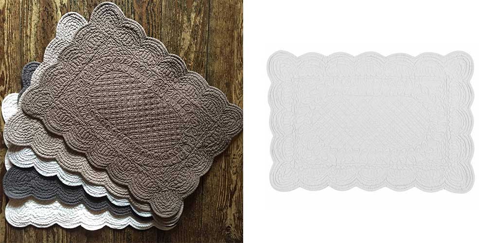 tovaglietta americana puro cotone rettangolare con lavorazione boutis