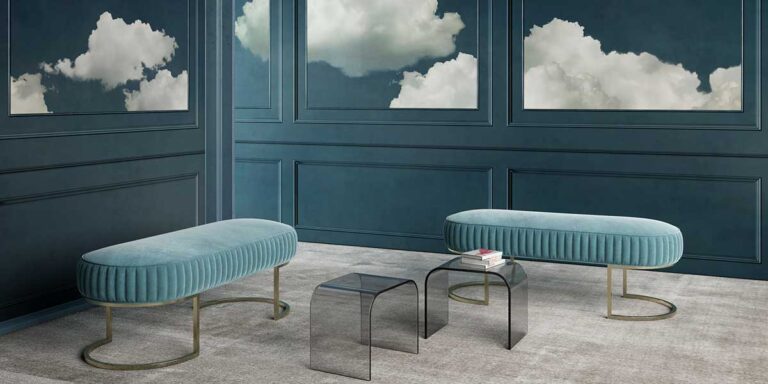 carta da parati disegno nuvola con sistema fonoassorbente