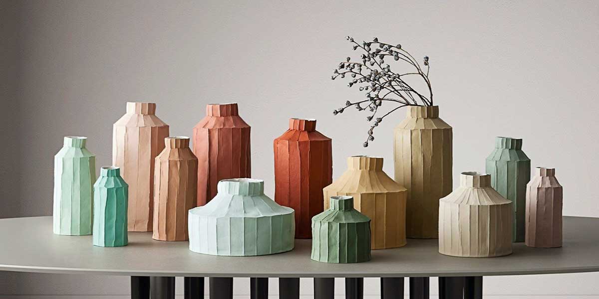 vasi paper clay design colorati