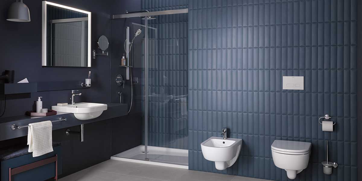 arredo bagno contemporaneo sanitari sospesi specchio retroilluminato