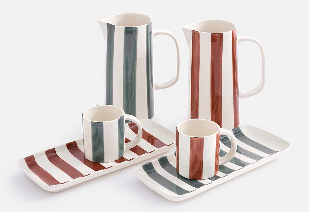 set caraffe mug e mini vassoi ispirati tecniche decorazione marocchina