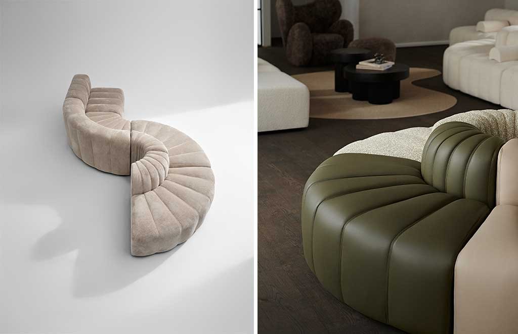 divano modulare con curve